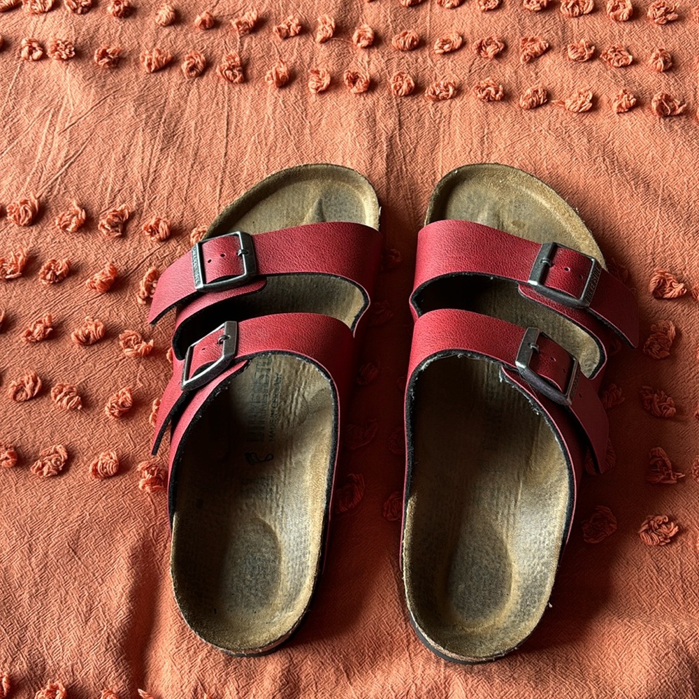 Red Birkenstock size 10